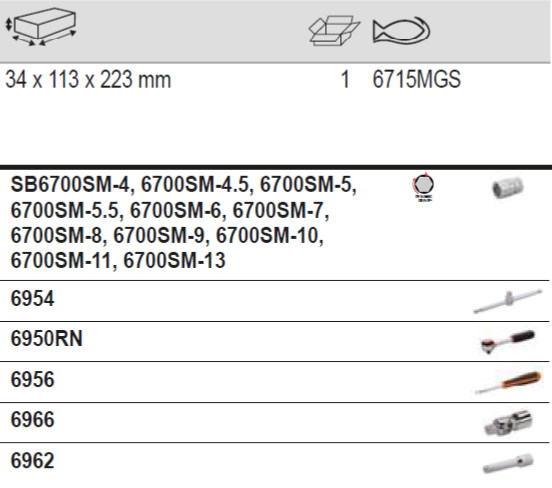 BAHCO 6715MGS 1/4” Square Drive Socket Set With Extension Bars - Premium Socket Set from BAHCO - Shop now at Yew Aik.