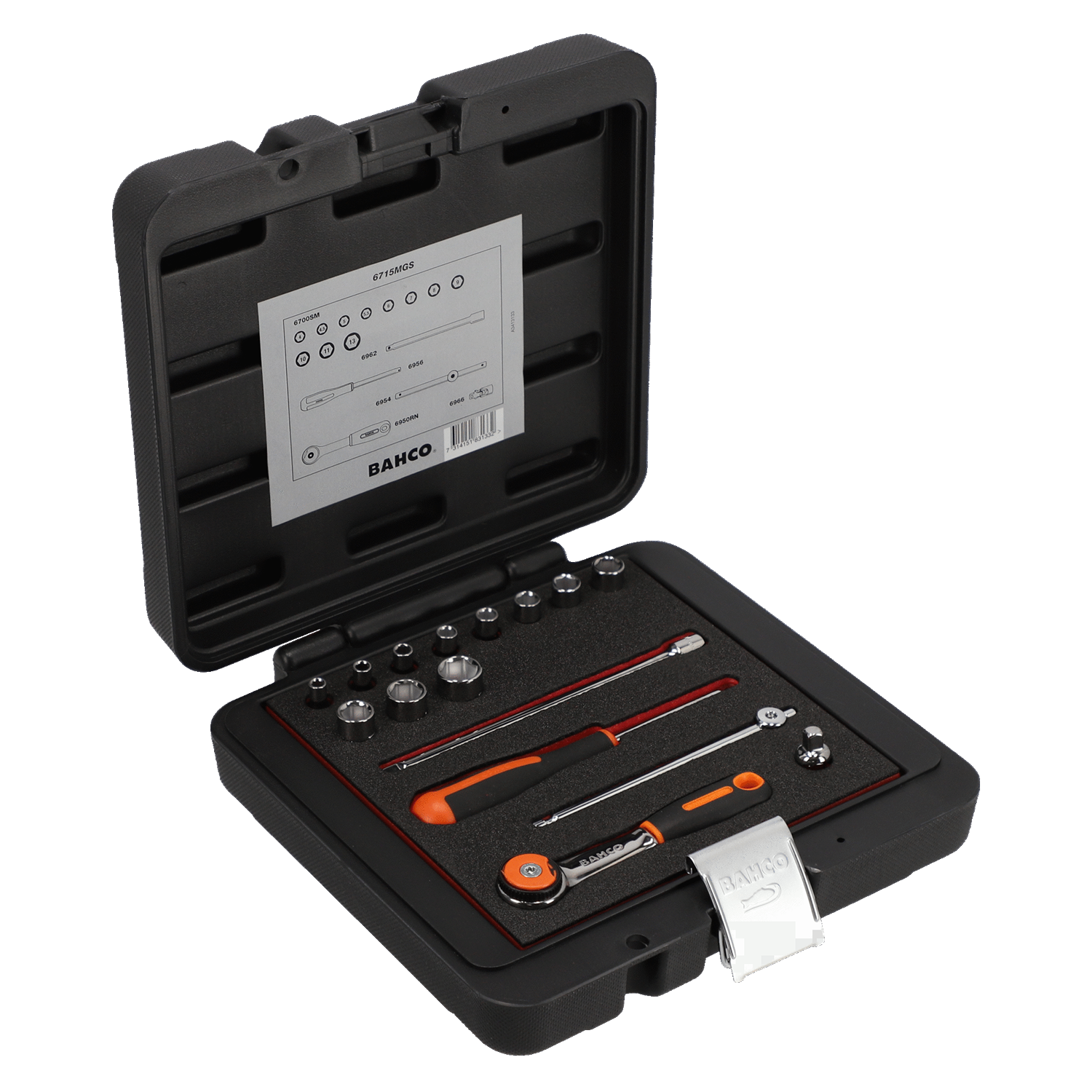 BAHCO 6715MGS 1/4” Square Drive Socket Set With Extension Bars - Premium Socket Set from BAHCO - Shop now at Yew Aik.