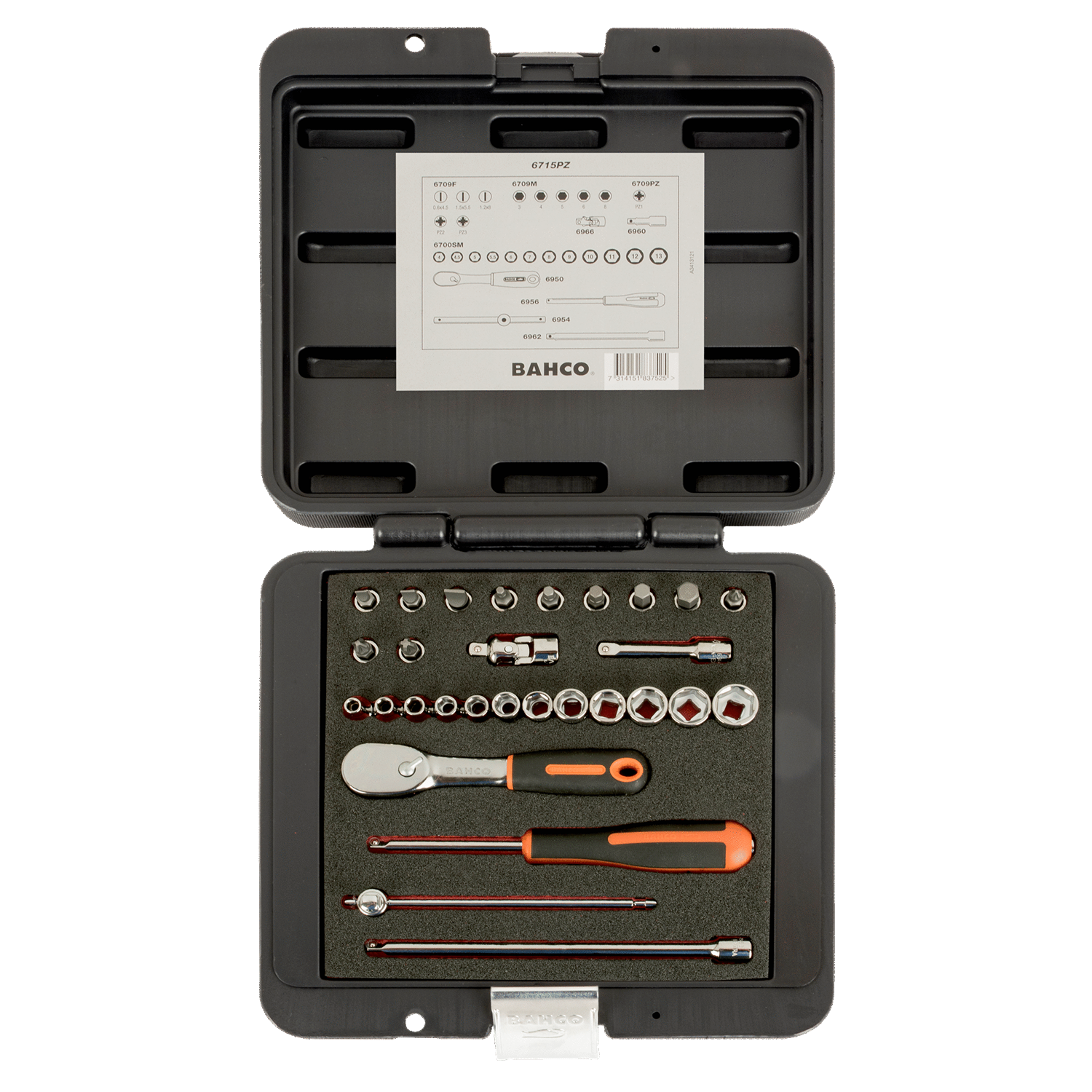 BAHCO 6715PZ 1/4” Square Drive Socket Set Metric Hex - Premium Socket Set from BAHCO - Shop now at Yew Aik.