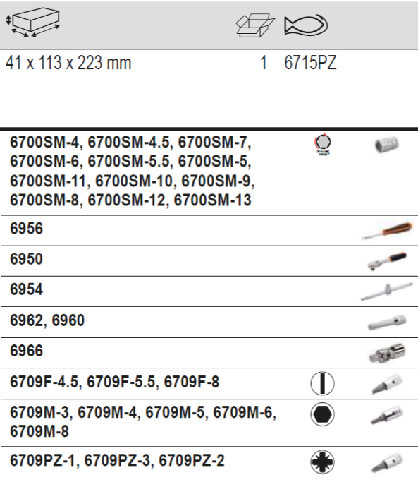 BAHCO 6715PZ 1/4” Square Drive Socket Set Metric Hex - Premium Socket Set from BAHCO - Shop now at Yew Aik.