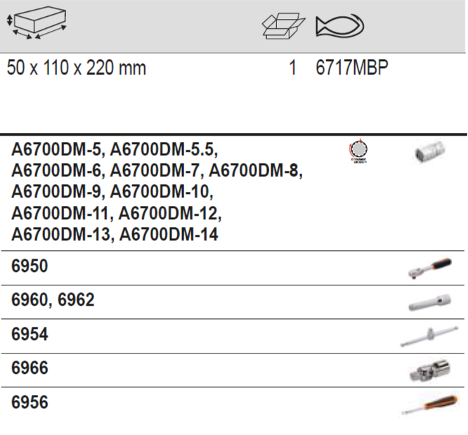 BAHCO 6717MBP 1/4” Square Drive Socket Set Pear Head Ratchet - Premium Socket Set from BAHCO - Shop now at Yew Aik.