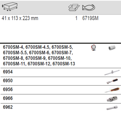 BAHCO 6719SM 1/4” Square Drive Socket Set Metric Hex Profile - Premium Socket Set from BAHCO - Shop now at Yew Aik.