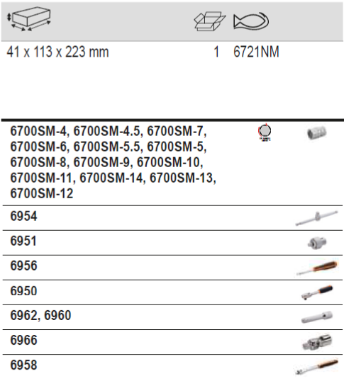BAHCO 6721NM 1/4” Square Drive Socket Set Metric Hex/Adaptor - Premium Socket Set from BAHCO - Shop now at Yew Aik.