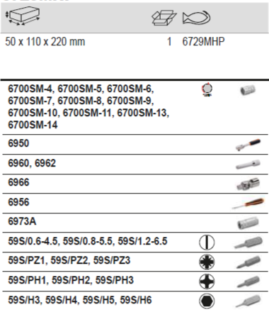 BAHCO 6729MHP 1/4” Square Drive Socket Set With Metric Hex - Premium Socket Set from BAHCO - Shop now at Yew Aik.