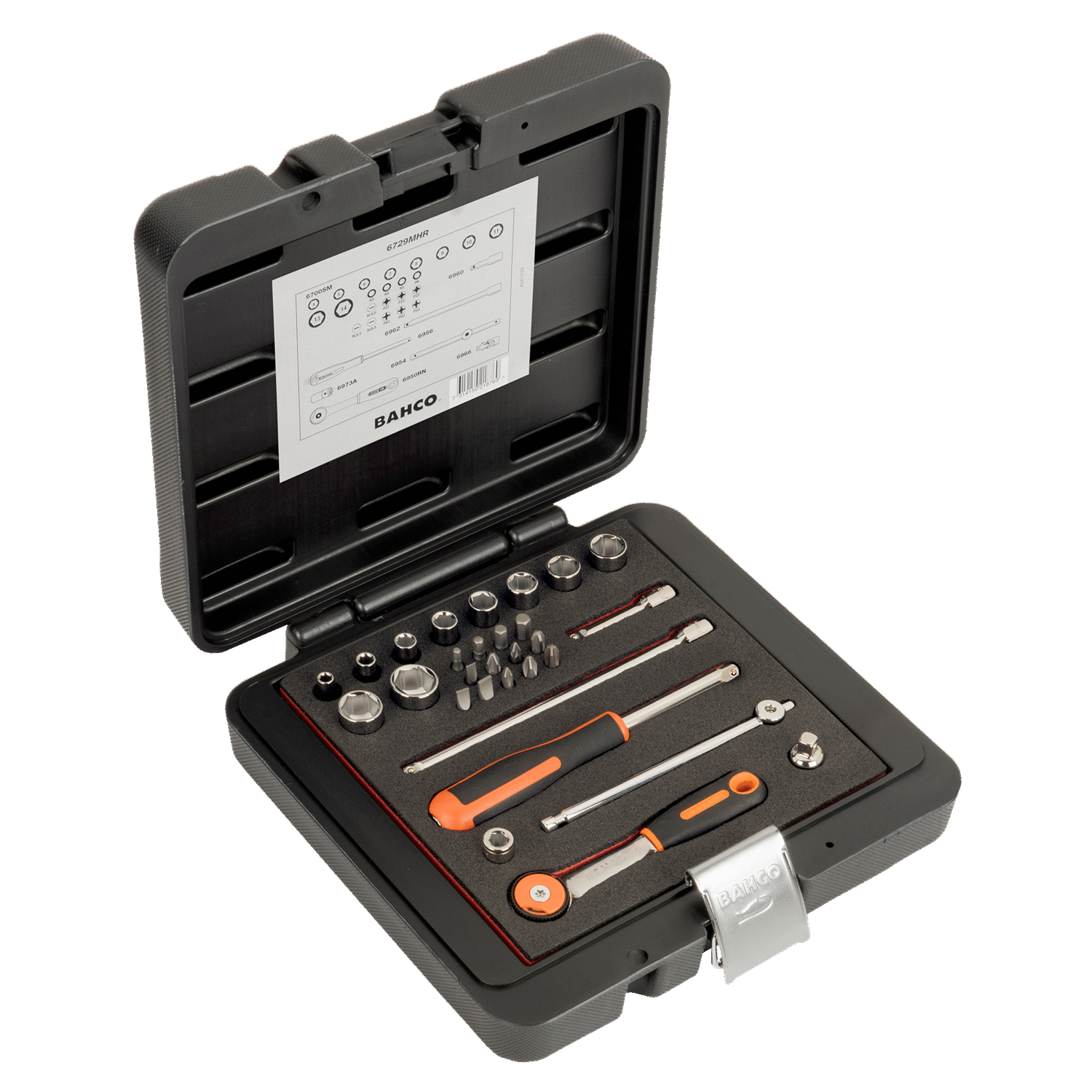 BAHCO 6729MHR 1/4” Square Drive Socket Set Round Head Ratchet - Premium Socket Set from BAHCO - Shop now at Yew Aik.