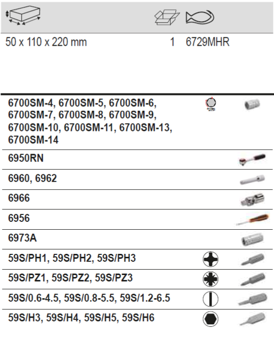 BAHCO 6729MHR 1/4” Square Drive Socket Set Round Head Ratchet - Premium Socket Set from BAHCO - Shop now at Yew Aik.