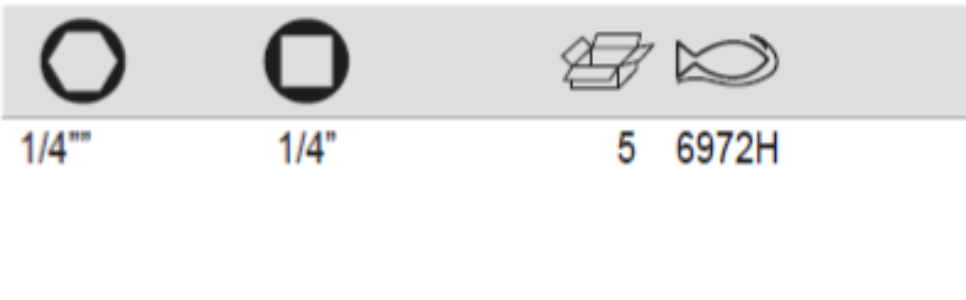 BAHCO 6972H 1/4” Square Drive Adaptors for hex Screwdriver Bit - Premium Screwdriver Bit from BAHCO - Shop now at Yew Aik.