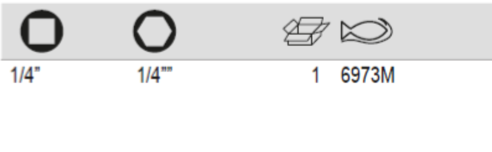BAHCO 6973M 1/4” Square Magnetic 1/4” hex Screwdriver Bit - Premium Screwdriver Bit from BAHCO - Shop now at Yew Aik.
