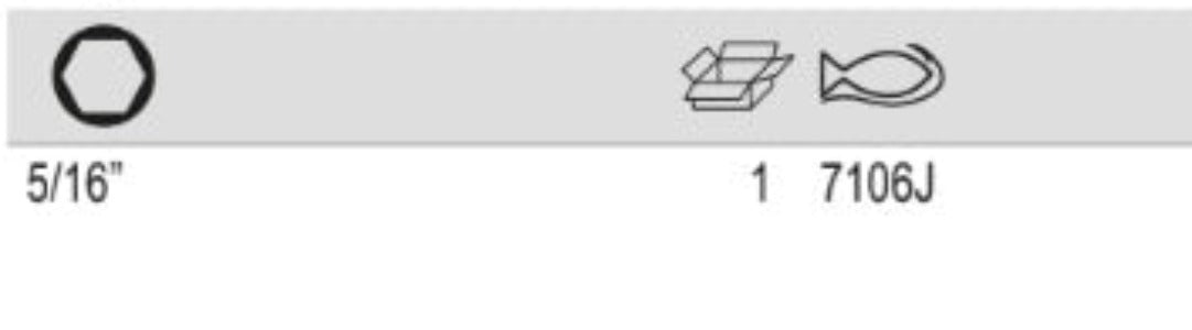 BAHCO 7106J 3/8" Square Drive Adaptor 5/16" Hex Screwdriver Bits - Premium Square Drive Adaptor from BAHCO - Shop now at Yew Aik.