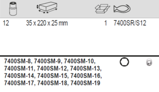 BAHCO 7400SR/ 3/8” Square Drive Socket Set On Rail - Premium Socket Set from BAHCO - Shop now at Yew Aik.