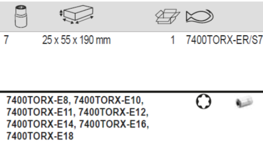 BAHCO 7400TORX-ER/ 3/8” Square Drive Socket Set Torx Head Screw - Premium Socket Set from BAHCO - Shop now at Yew Aik.