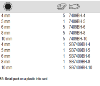 BAHCO 7409BH 3/8" Screwdriver Socket Square Ball Hex Head Screw - Premium Screwdriver Socket from BAHCO - Shop now at Yew Aik.
