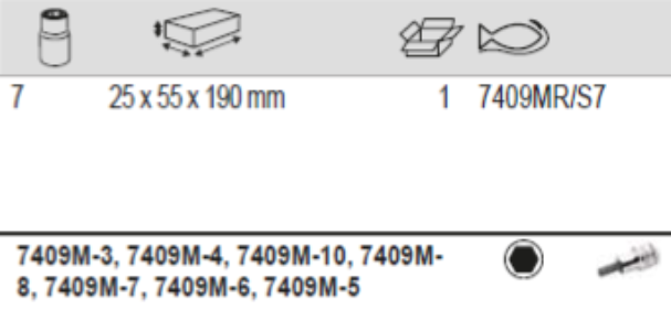BAHCO 7409MR/ 3/8" Screwdriver Socket Set on Rail Hex Head Square - Premium Screwdriver Socket Set from BAHCO - Shop now at Yew Aik.