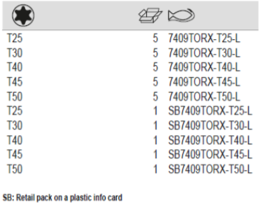 BAHCO 7409TORX-L 3/8" Screwdriver Socket Square Deep TORX Head - Premium Screwdriver Socket from BAHCO - Shop now at Yew Aik.