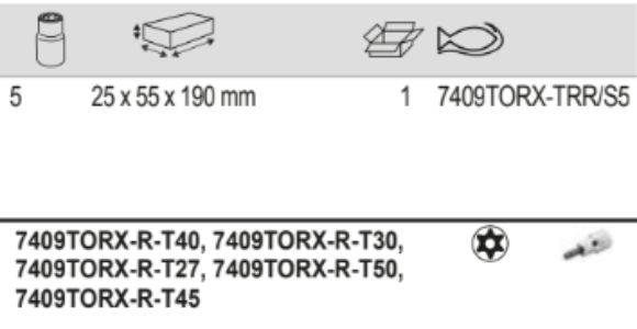 BAHCO 7409TORX-TRR/ 3/8" Screwdriver Socket Set TORX Resistant - Premium Screwdriver Socket Set from BAHCO - Shop now at Yew Aik.