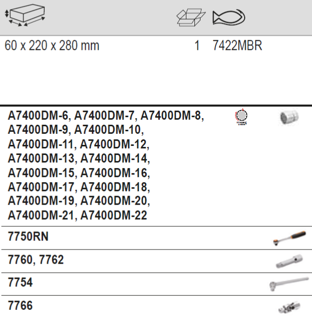 BAHCO 7422MBR 3/8” Square Drive Socket Set Round Head Ratchet - Premium Socket Set from BAHCO - Shop now at Yew Aik.