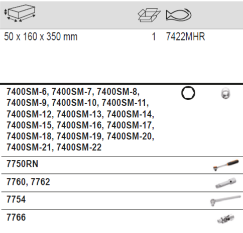 BAHCO 7422MHR 3/8” Square Drive Socket Set With T-Handle - Premium Socket Set from BAHCO - Shop now at Yew Aik.