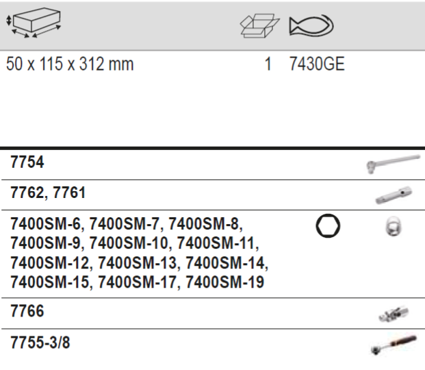 BAHCO 7430GE 3/8” Square Drive Socket Set Wobbler Extension - Premium Socket Set from BAHCO - Shop now at Yew Aik.