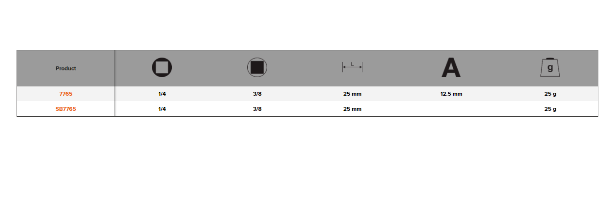 BAHCO 7765 1/4” Square Drive 3/8” Socket Adaptor Increasing - Premium Socket Adaptor from BAHCO - Shop now at Yew Aik.