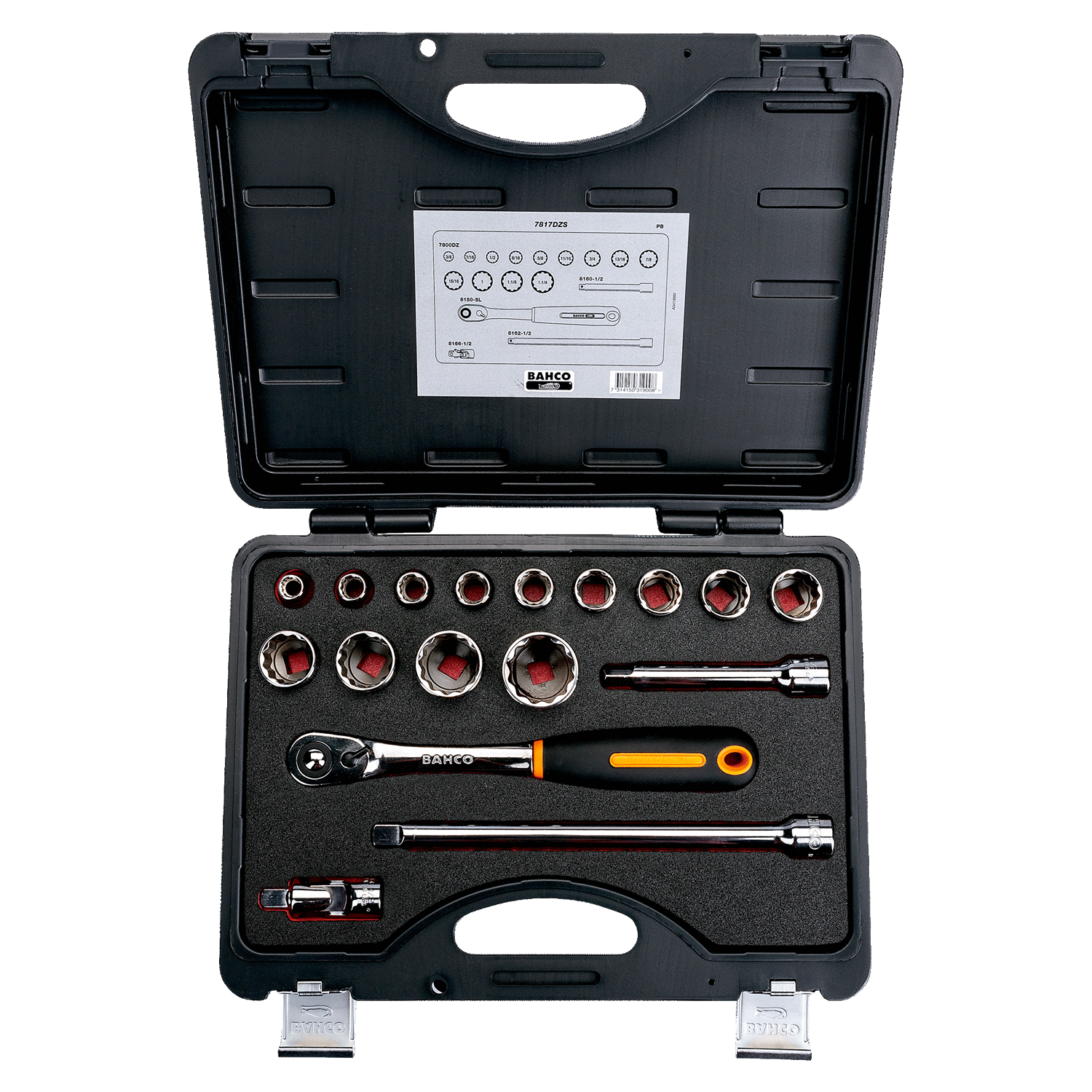 BAHCO 7817DZS 1/2” Square Drive Socket Set Imperial Bi-Hex - Premium Socket Set from BAHCO - Shop now at Yew Aik.