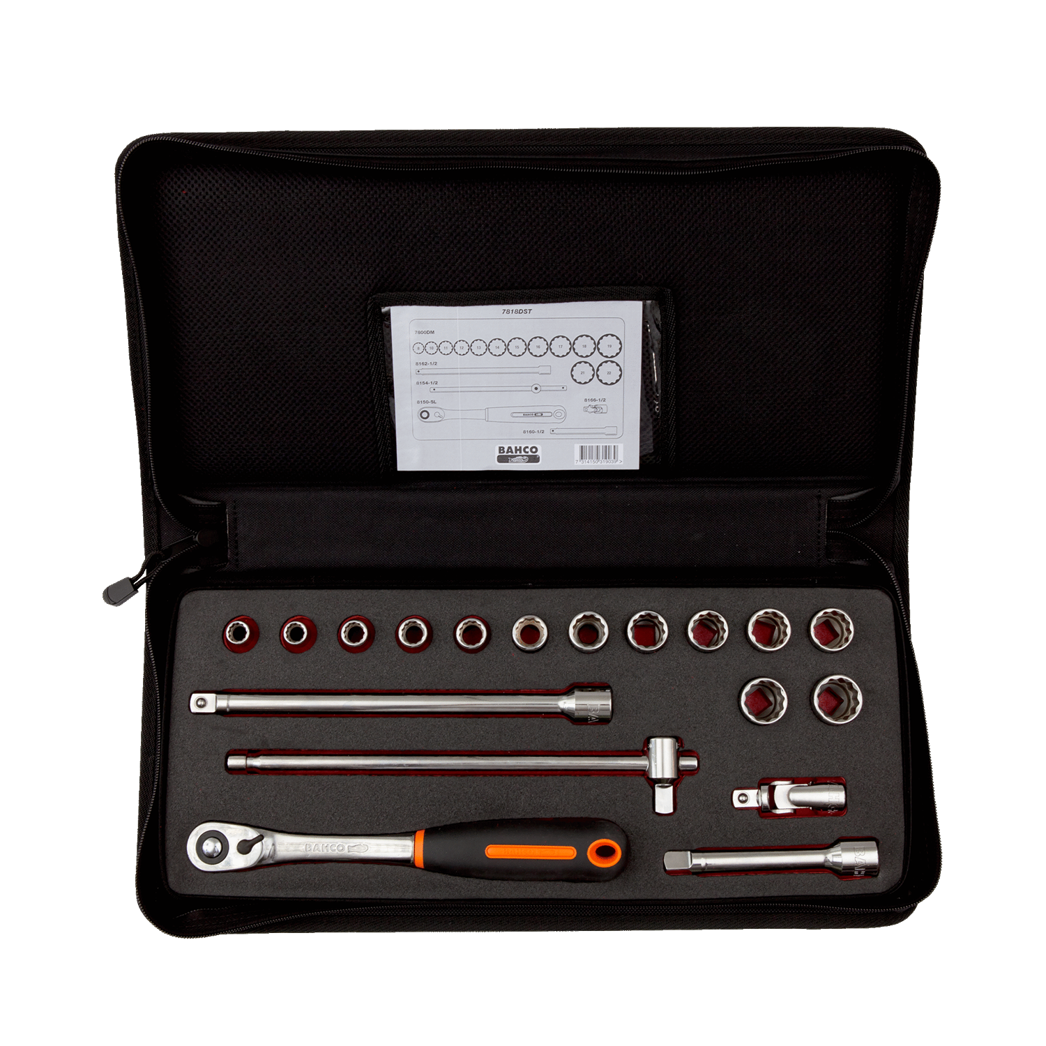 BAHCO 7818DST 1/2” Square Drive Socket Set With Metric Bi-Hex - Premium Socket Set from BAHCO - Shop now at Yew Aik.