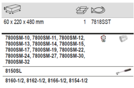 BAHCO 7818SST 1/2” Square Drive Socket Set With Metric Bi-Hex - Premium Socket Set from BAHCO - Shop now at Yew Aik.