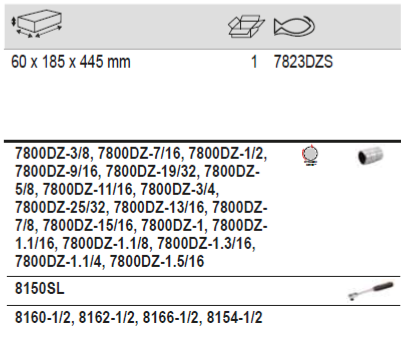 BAHCO 7823DZS 1/2” 1/2” Square Drive Socket Set Imperial - Premium Socket Set from BAHCO - Shop now at Yew Aik.