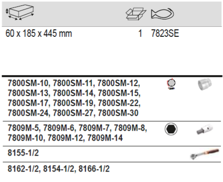 BAHCO 7823SE 1/2” 1/2” Square Drive Socket and Bit Driver Set - Premium Square Drive Socket from BAHCO - Shop now at Yew Aik.