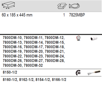 BAHCO 7825MBP 1/2” Square Drive Socket Set With Universal Joint - Premium Socket Set from BAHCO - Shop now at Yew Aik.