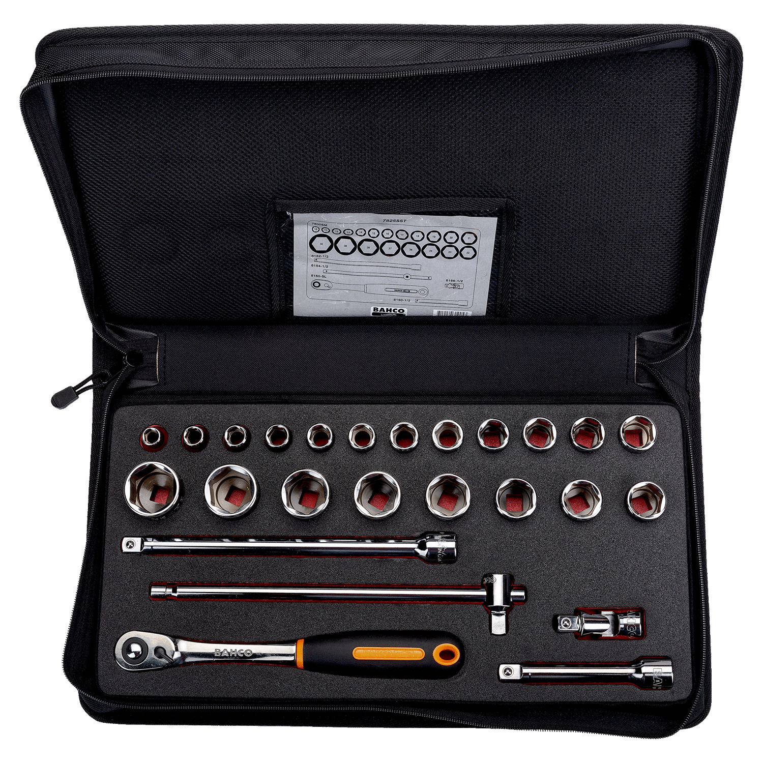 BAHCO 7825SST 1/2” Square Drive Socket Set With Universal Joint - Premium Socket Set from BAHCO - Shop now at Yew Aik.