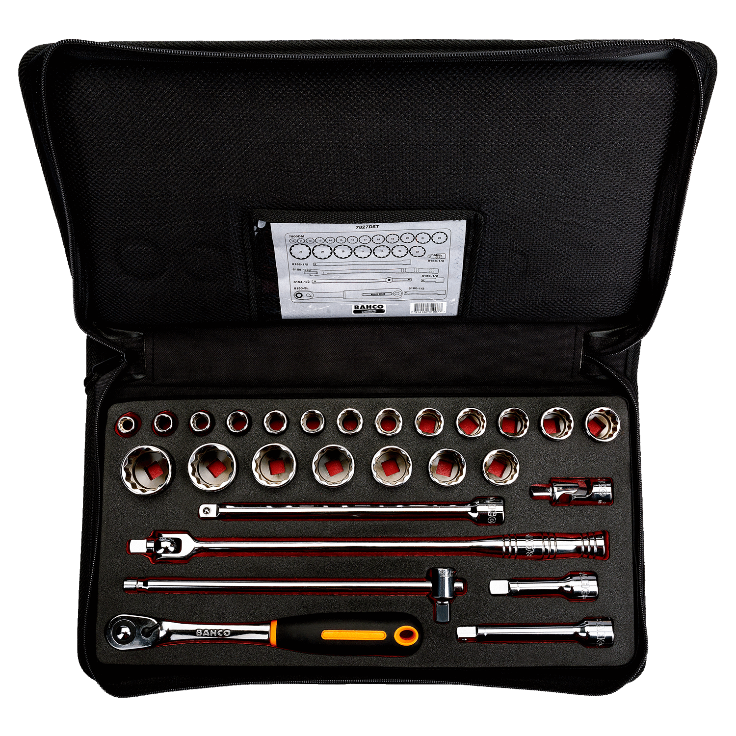 BAHCO 7827DST 1/2” Square Drive Socket Set With Breaker Bar - Premium Socket Set from BAHCO - Shop now at Yew Aik.