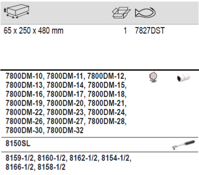 BAHCO 7827DST 1/2” Square Drive Socket Set With Breaker Bar - Premium Socket Set from BAHCO - Shop now at Yew Aik.