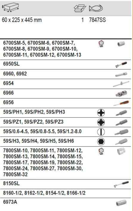 BAHCO 7847SS 1/4” And 1/2" Square Drive Socket Set Metric Hex - Premium Socket Set from BAHCO - Shop now at Yew Aik.