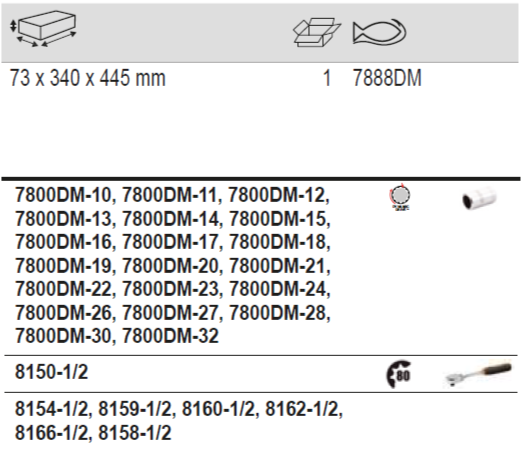 BAHCO 7888DM 1/2” Square Drive Socket Set With Extension Bars - Premium Socket Set from BAHCO - Shop now at Yew Aik.