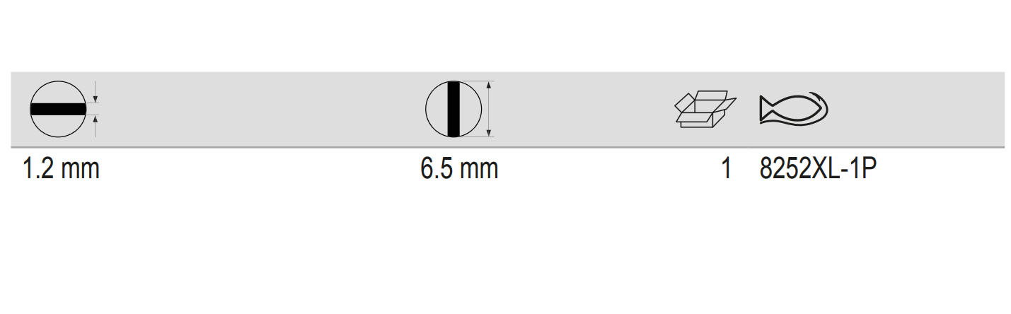 BAHCO 8252XL-1P 8256XL-1P ERGO 1/4 Hex Blade for 1.2-2 mm Slotted - Premium Hex Blade from BAHCO - Shop now at Yew Aik.