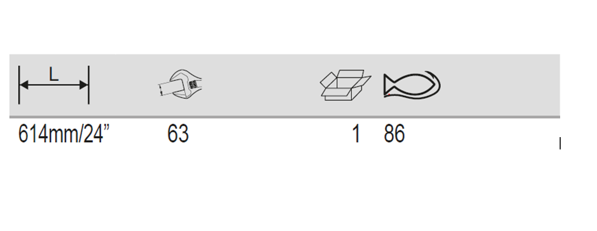BAHCO 86 Standard Central Nut Adjustable Wrench Phosphate 614mm - Premium Adjustable Wrench from BAHCO - Shop now at Yew Aik.