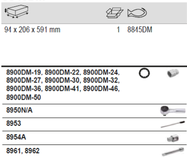 BAHCO 8845DM 3/4 Square Drive Socket Set Metric Bi-Hex Profile - Premium Socket Set from BAHCO - Shop now at Yew Aik.
