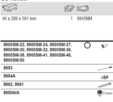 BAHCO 8845NM 3/4 Square Drive Socket Set Metric Hex Profile - Premium Socket Set from BAHCO - Shop now at Yew Aik.
