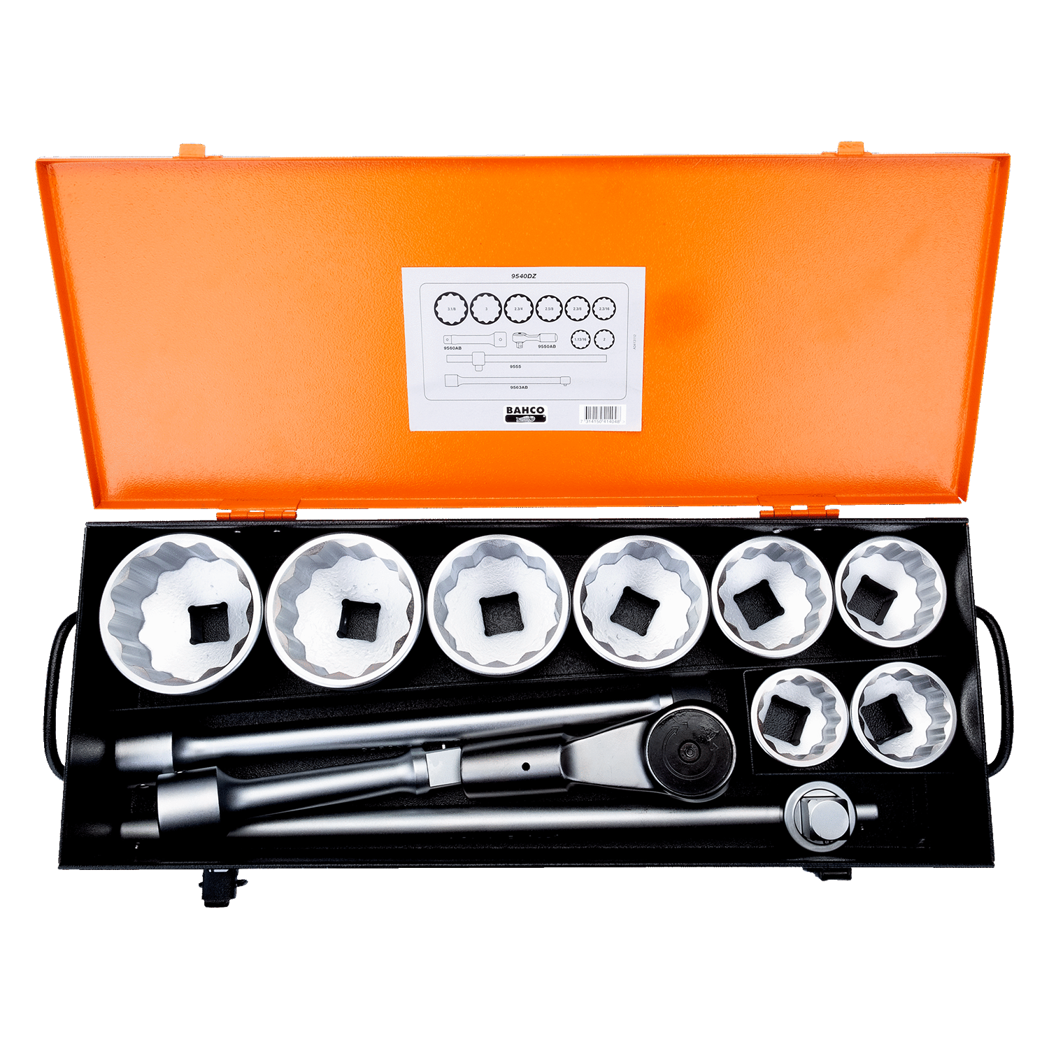 BAHCO 9540DZ 1” Socket Set Imperial Bi-Hex Profile - 11 Pcs - Premium Socket Set from BAHCO - Shop now at Yew Aik.