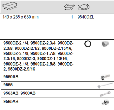 BAHCO 9540DZL 1” Socket Set Bihexagonal In Inches Metal Case - Premium Socket Set from BAHCO - Shop now at Yew Aik.