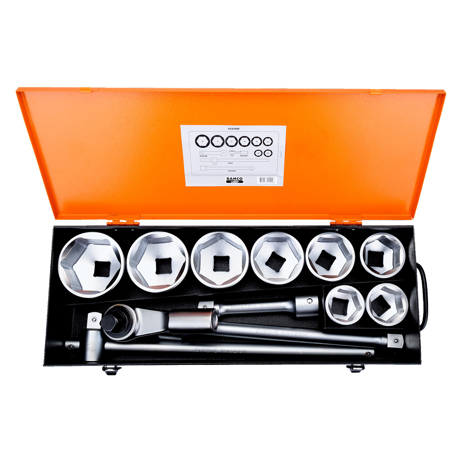 BAHCO 9540MB 1" Square Drive Socket Set With Metric Hex Profile - Premium Socket Set from BAHCO - Shop now at Yew Aik.