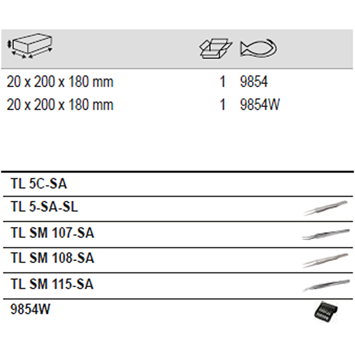 BAHCO 9854 Stainless Steel SMD Tweezers Set - 7 Pcs (BAHCO Tools) - Premium Tweezers Set from BAHCO - Shop now at Yew Aik.