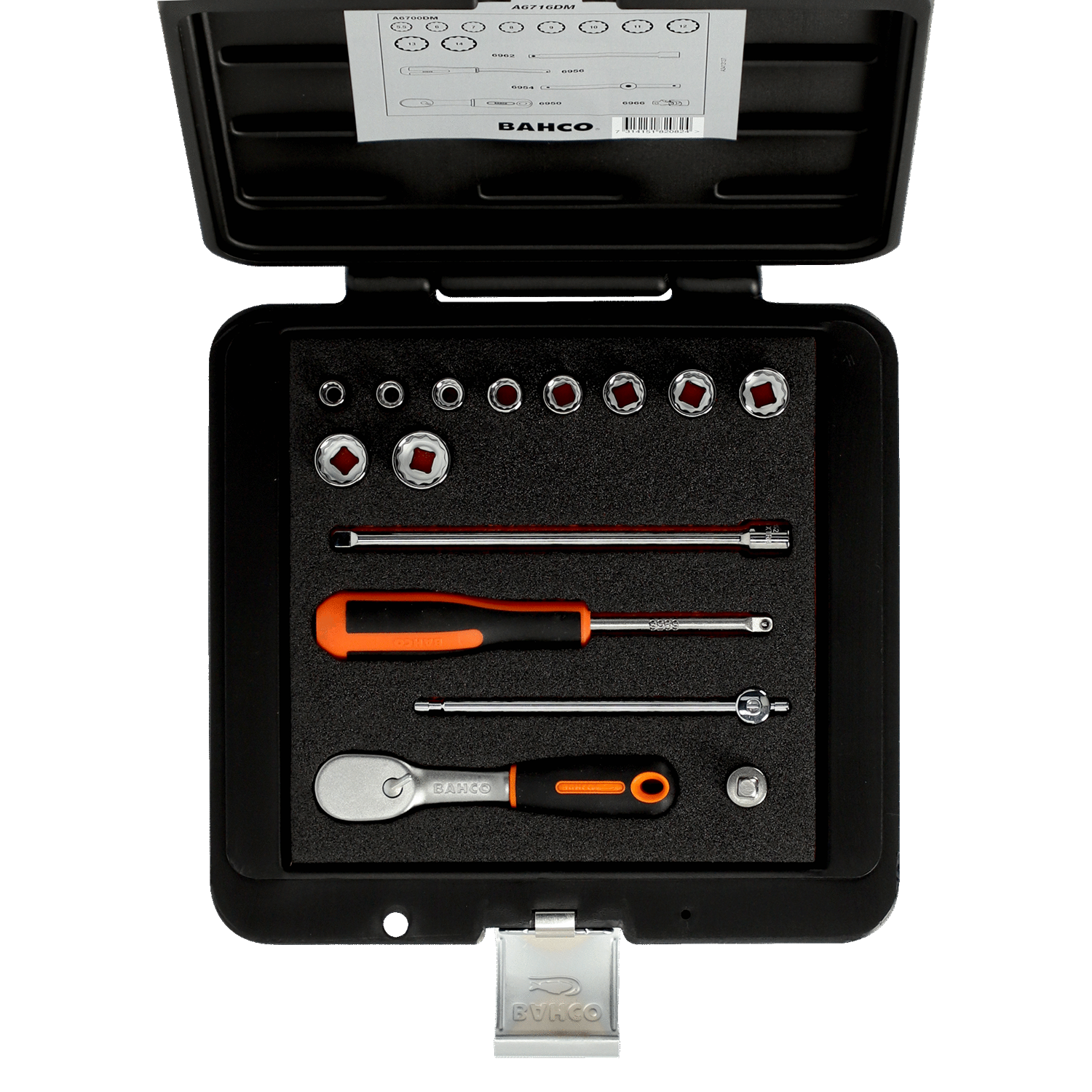 BAHCO A6716DM 1/4” Square Drive Socket Set Pear Head Ratchet - Premium Socket Set from BAHCO - Shop now at Yew Aik.