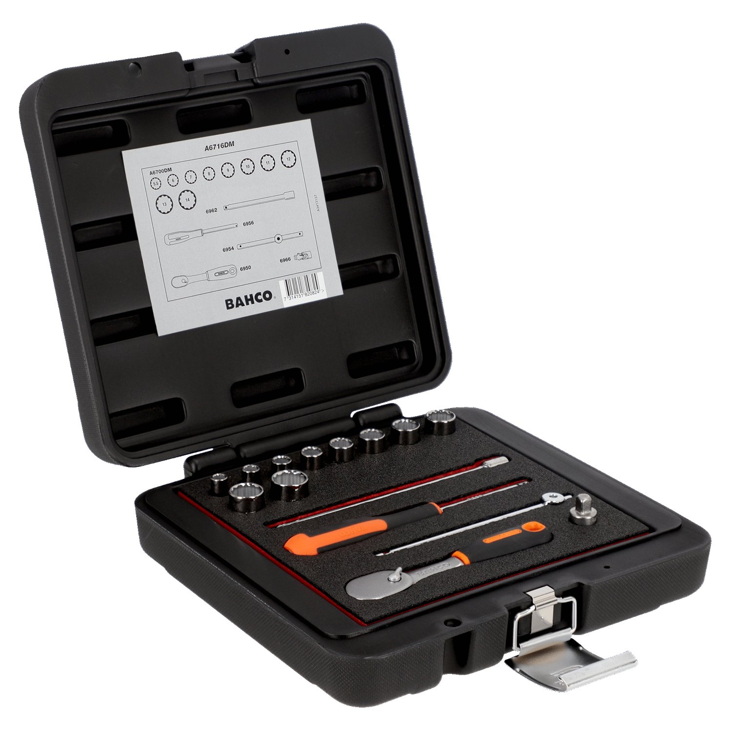 BAHCO A6716DM 1/4” Square Drive Socket Set Pear Head Ratchet - Premium Socket Set from BAHCO - Shop now at Yew Aik.