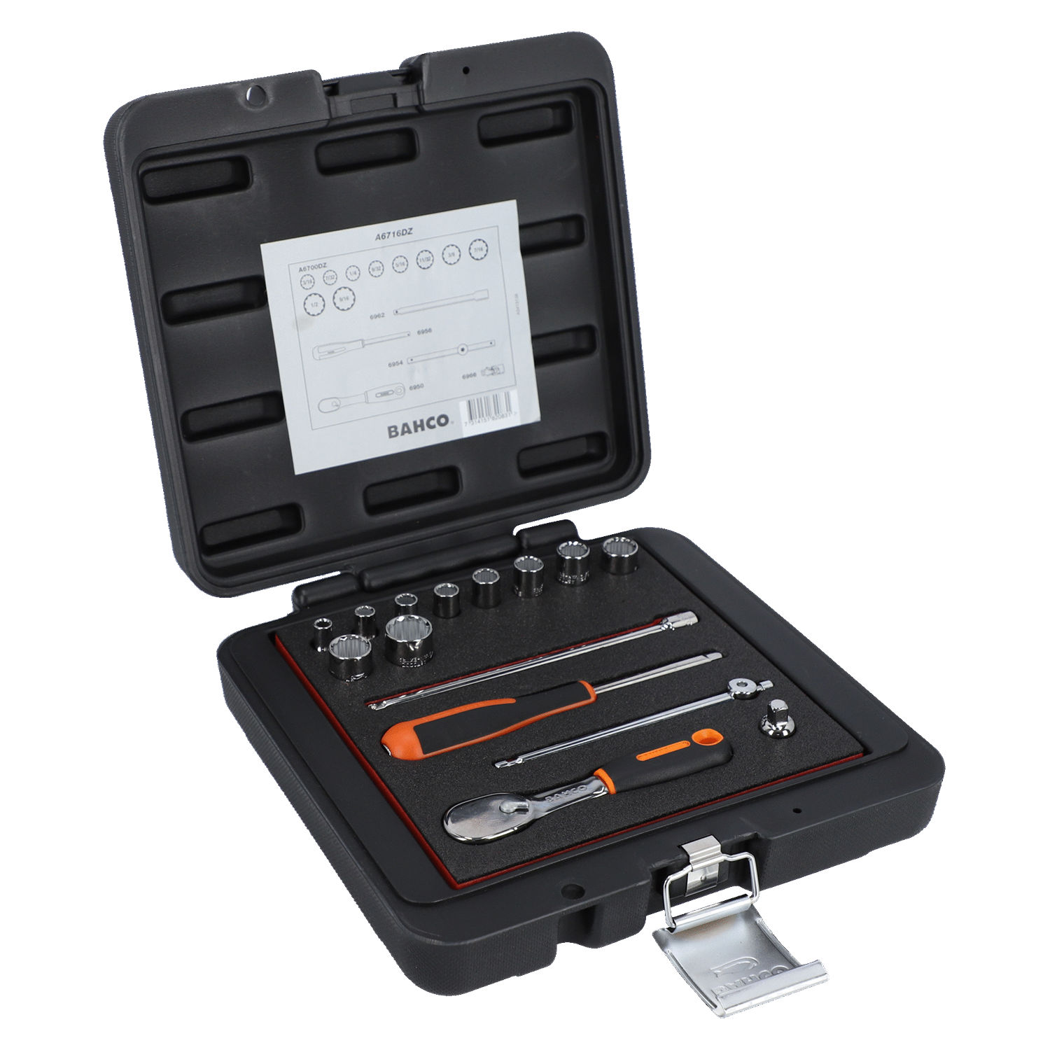 BAHCO A6716DZ 1/4” Square Drive Socket Set Pear Head Ratchet - Premium Socket Set from BAHCO - Shop now at Yew Aik.