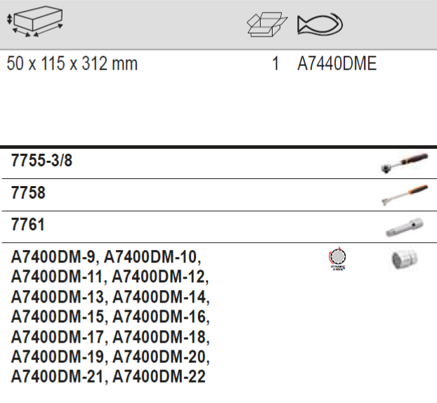 BAHCO A7440DME 3/8” Square Drive Socket Set With Breaker Bar - Premium Socket Set from BAHCO - Shop now at Yew Aik.