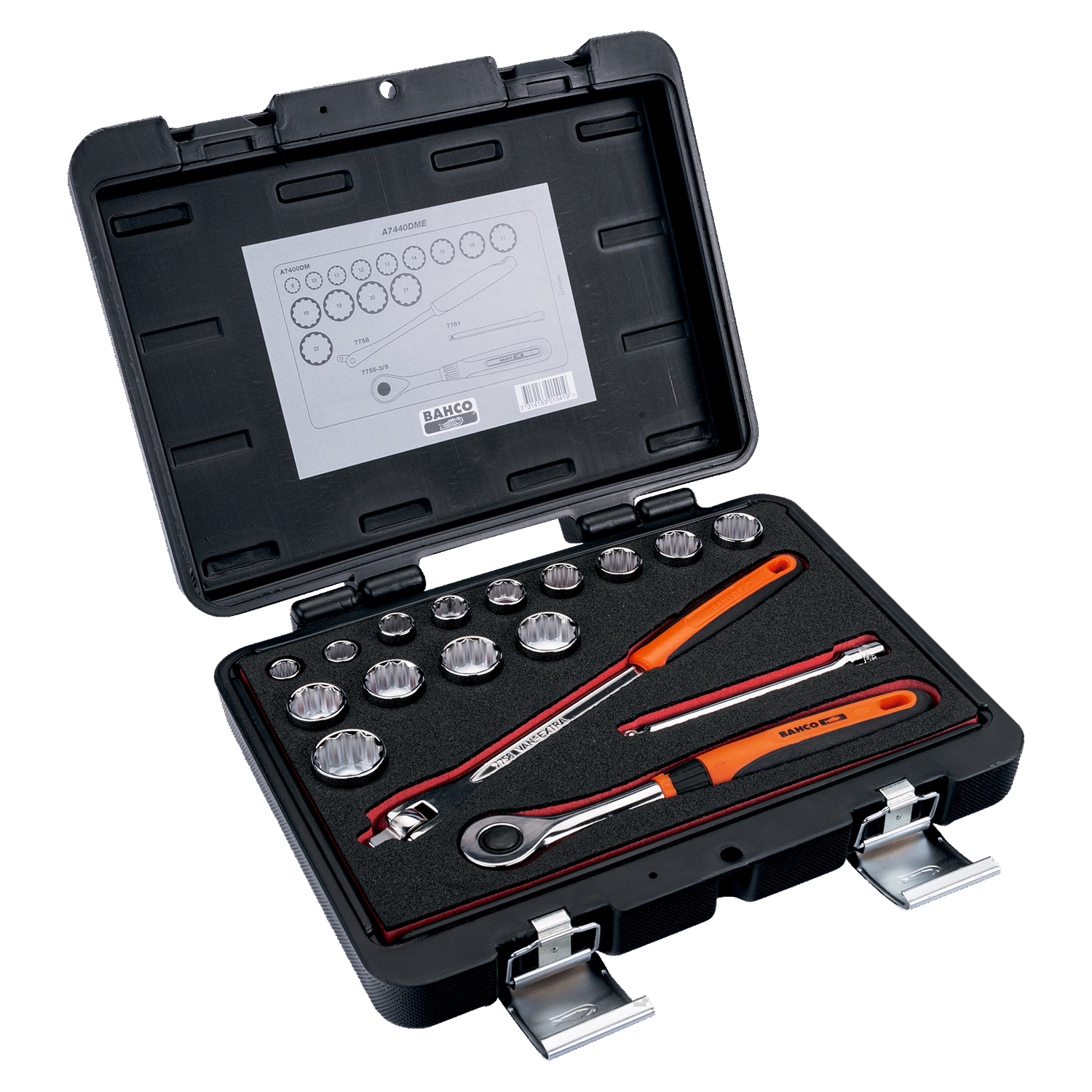 BAHCO A7440DME 3/8” Square Drive Socket Set With Breaker Bar - Premium Socket Set from BAHCO - Shop now at Yew Aik.