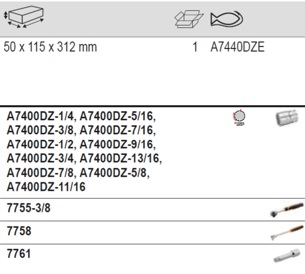 BAHCO A7440DZE 3/8” Square Drive Socket Set Round Head Ratchet - Premium Socket Set from BAHCO - Shop now at Yew Aik.