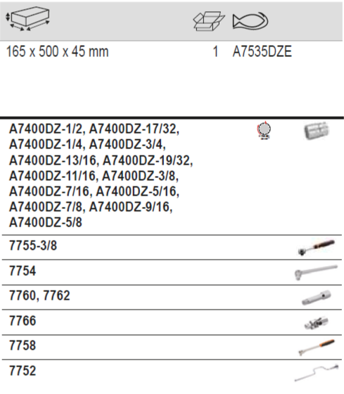 BAHCO A7535DZE 3/8” Square Drive Socket Set With Breaker Bar - Premium Socket Set from BAHCO - Shop now at Yew Aik.