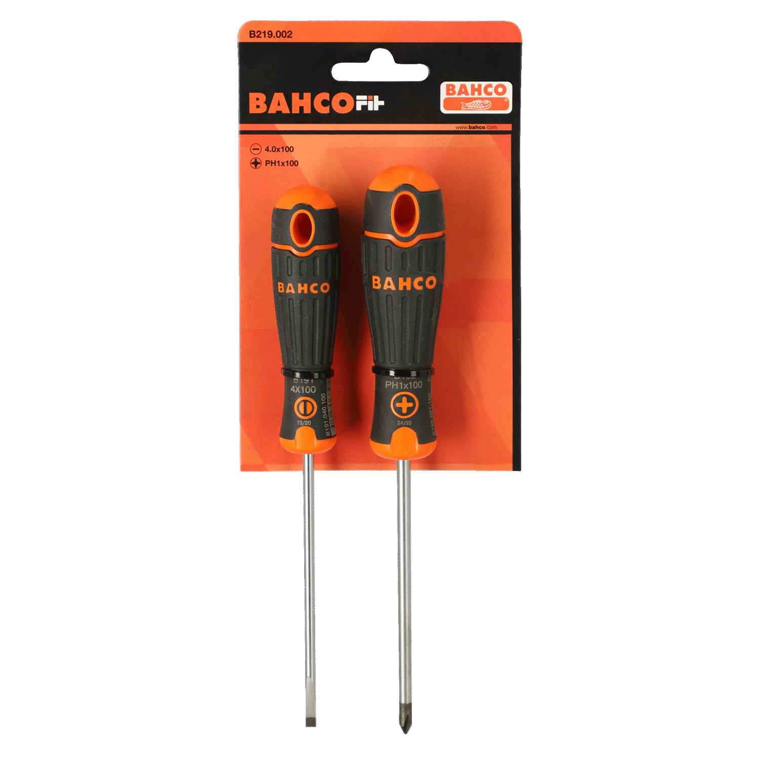 BAHCO B219.002 BahcoFit Screwdriver Set with Rubber Grip - 2 Pcs - Premium Screwdriver Set from BAHCO - Shop now at Yew Aik.
